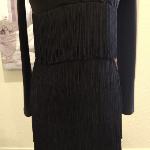 HOT! Muse Black Fringe Dress - Picture 4 of 6
